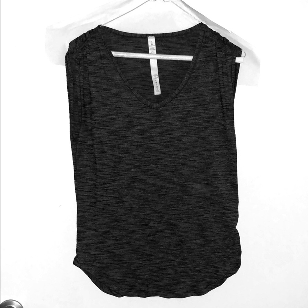 Lululemon vneck charcoal gray tank